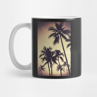 Retro Sepia Palm Trees Mug